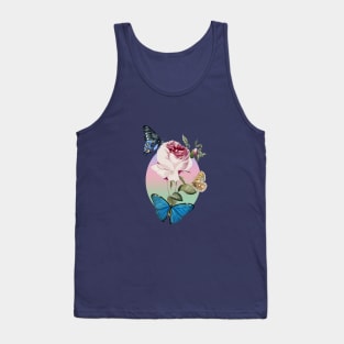 Beautiful Rose With Butterflies Tank Top